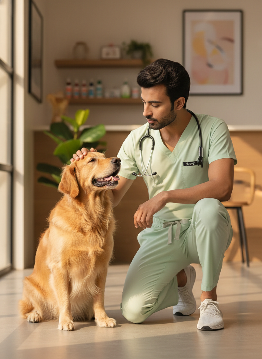 بدلة طبية أساسية - (لون اليشم) (رجالي)