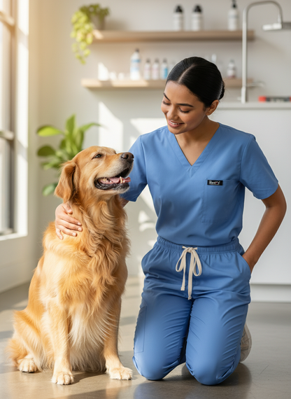 بدلة طبية أساسية - (أزرق سماوي) (نسائية)