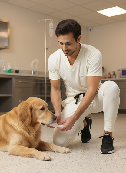 MedFa Dri-Fit Jogger Scrubs Suit-(Mens) (Stone)