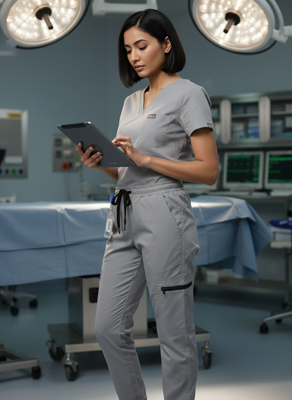 طقم ملابس رياضية كلاسيكي - (رمادي داكن) (نسائي)