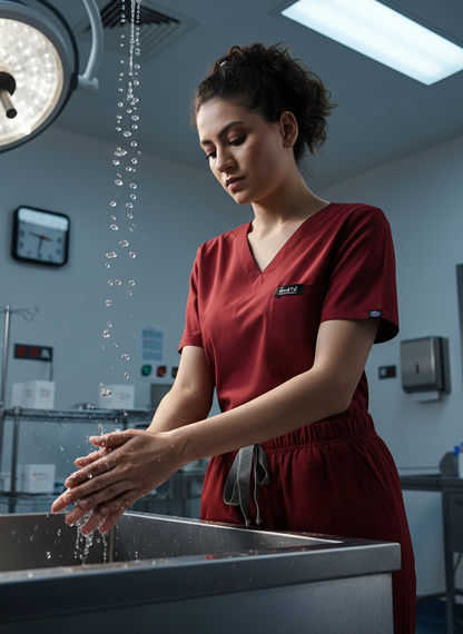 بدلة طبية أساسية - (لون عنابي) (نسائية)