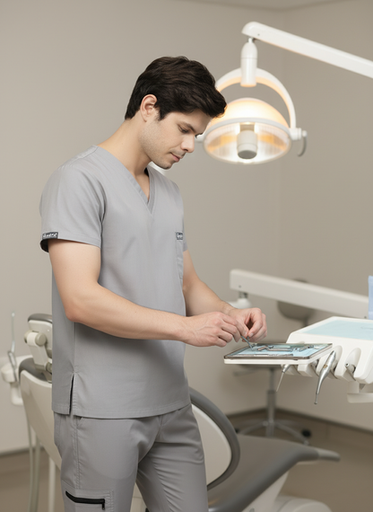 طقم بنطال رياضي كلاسيكي - (رمادي داكن) (رجالي)