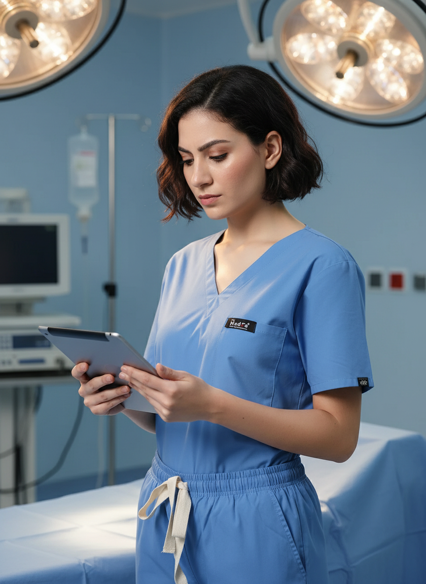 بدلة طبية أساسية - (أزرق سماوي) (نسائية)