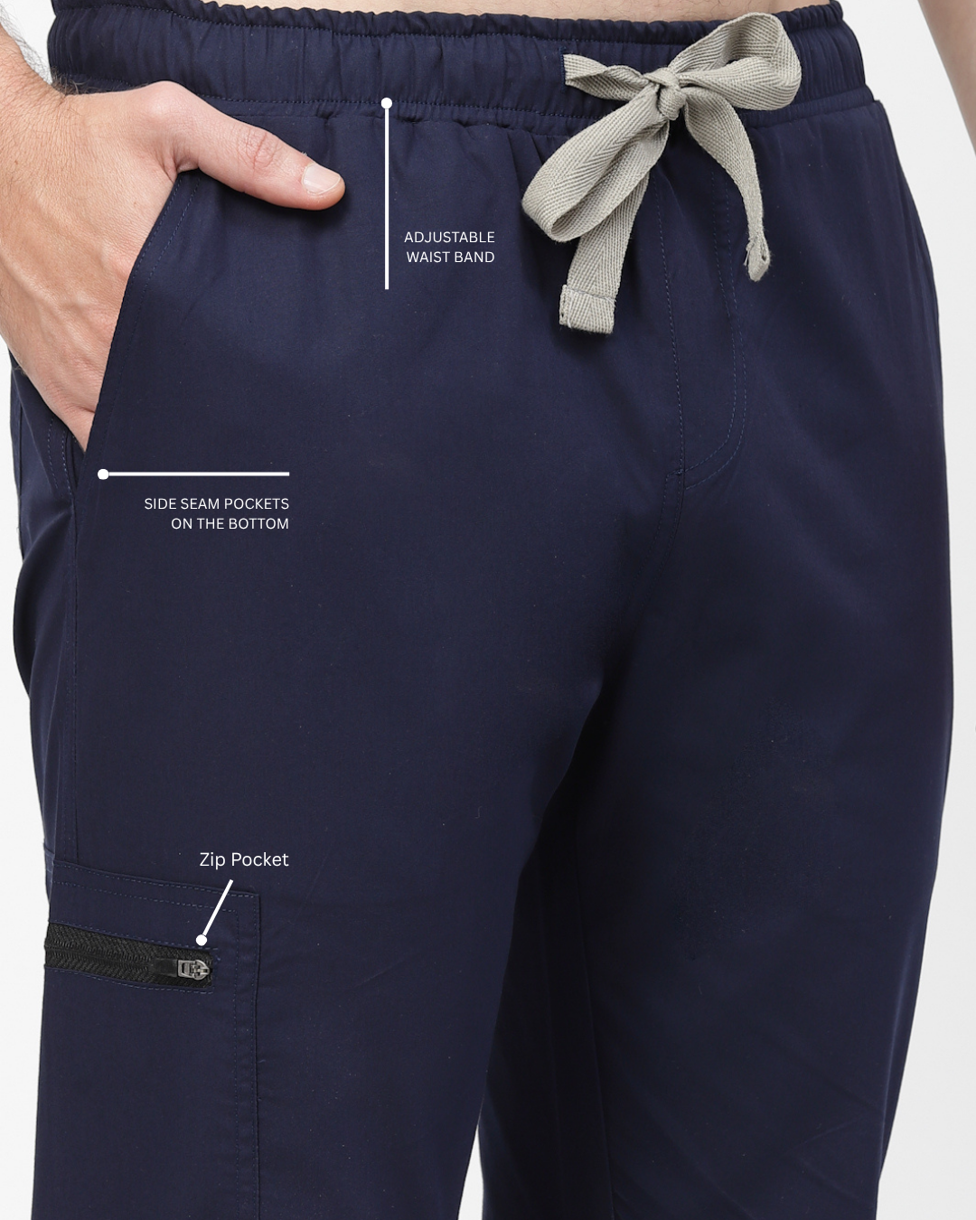 Classic Jogger Pant Scrub Suit - (Navy Blue) (Men's)
