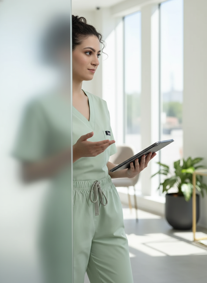 بدلة طبية أساسية - (لون اليشم) (نسائية)