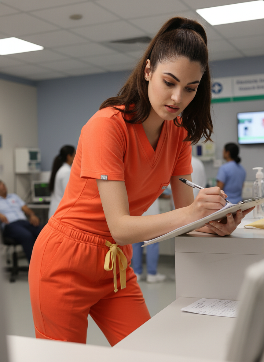 MedFa Dri-Fit Jogger Scrubs Suit-(Womens) (Coral)