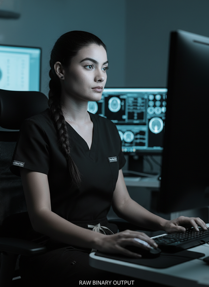 طقم ملابس طبية كلاسيكي مكون من بنطال رياضي - (أسود) (نسائي)