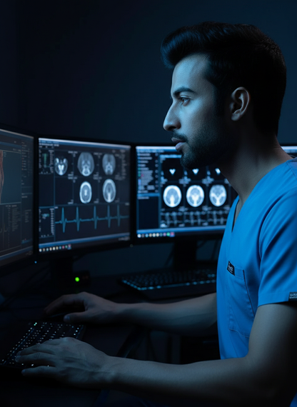 بدلة طبية أساسية - (أزرق سماوي) (رجالي)