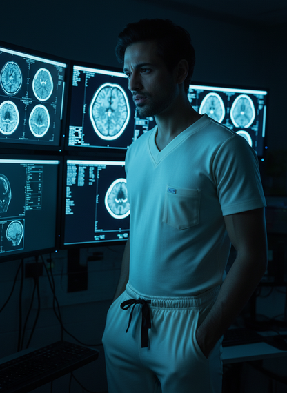 MedFa Dri-Fit Jogger Scrubs Suit-(Mens) (Stone)