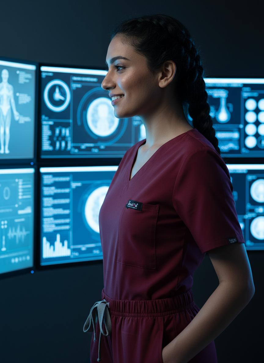 بدلة طبية أساسية - (لون عنابي) (نسائية)