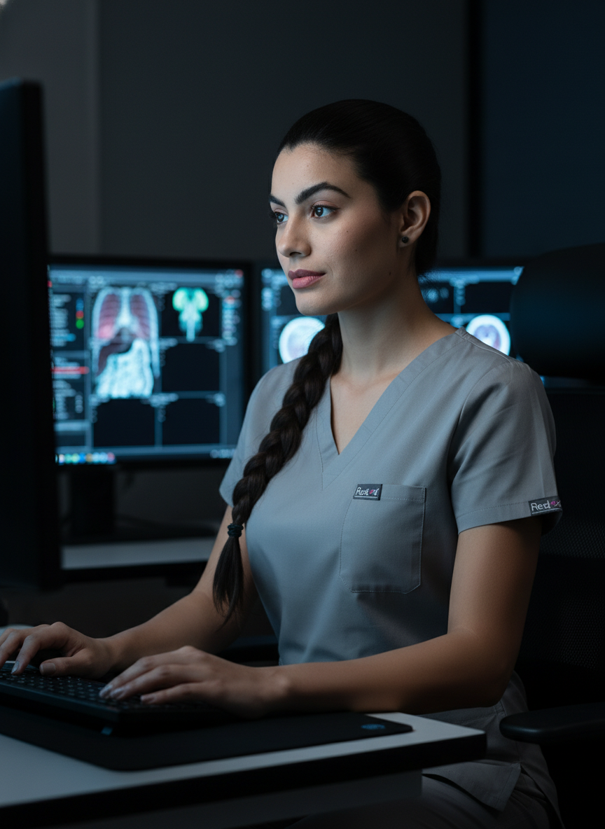 بدلة طبية كلاسيكية ببنطال مستقيم - (رمادي داكن) (نسائية)