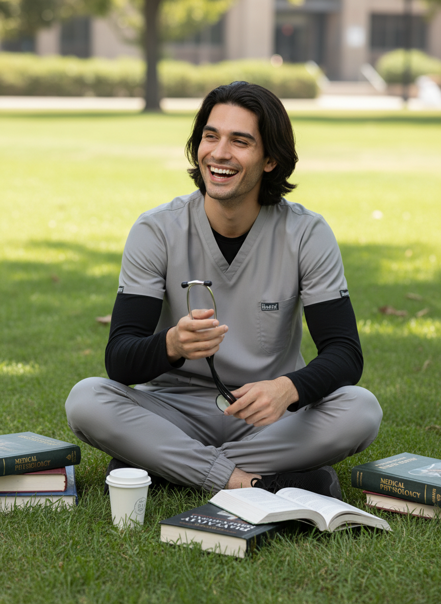 طقم بنطال رياضي كلاسيكي - (رمادي داكن) (رجالي)