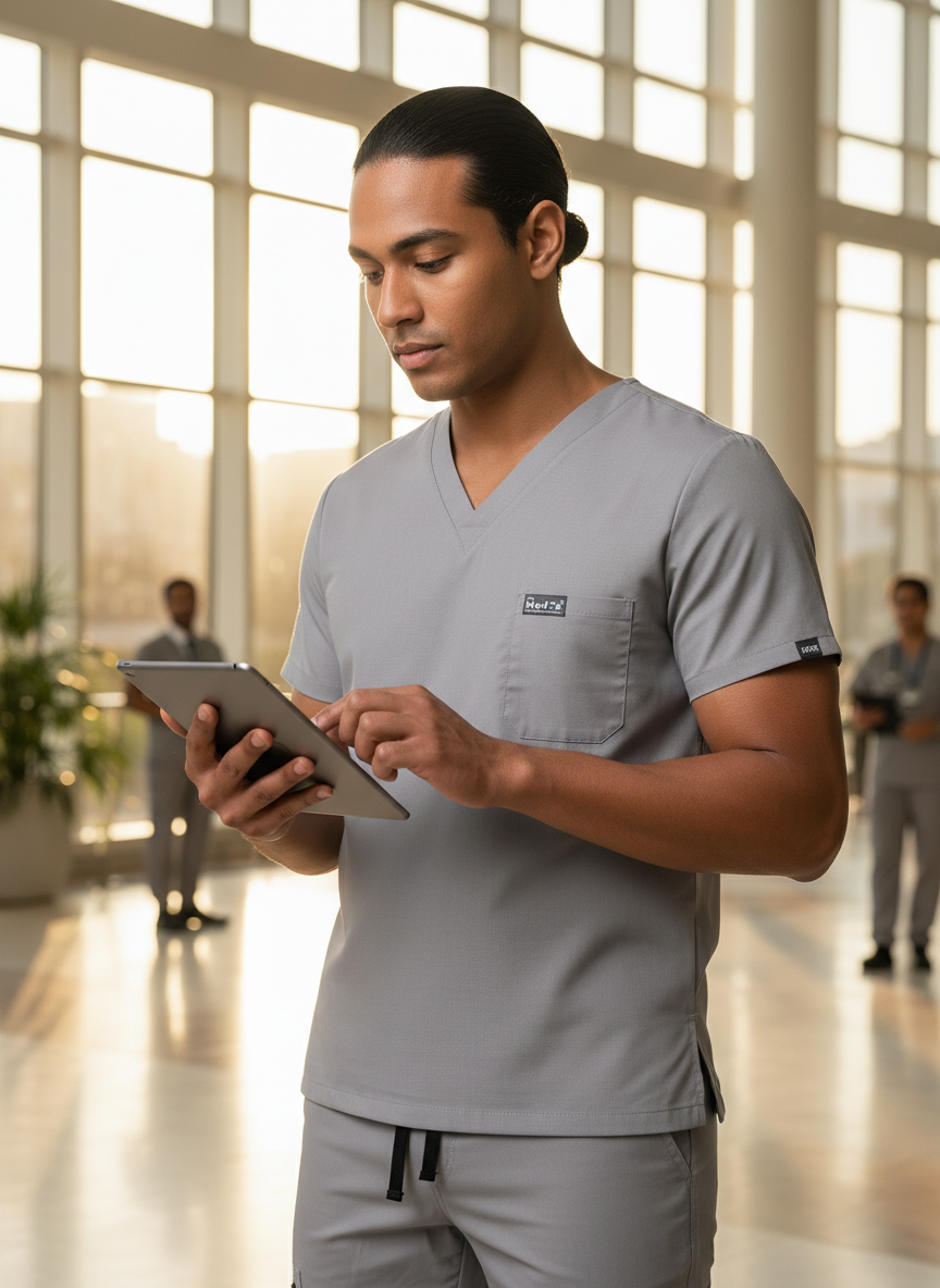 طقم بنطال رياضي كلاسيكي - (رمادي داكن) (رجالي)