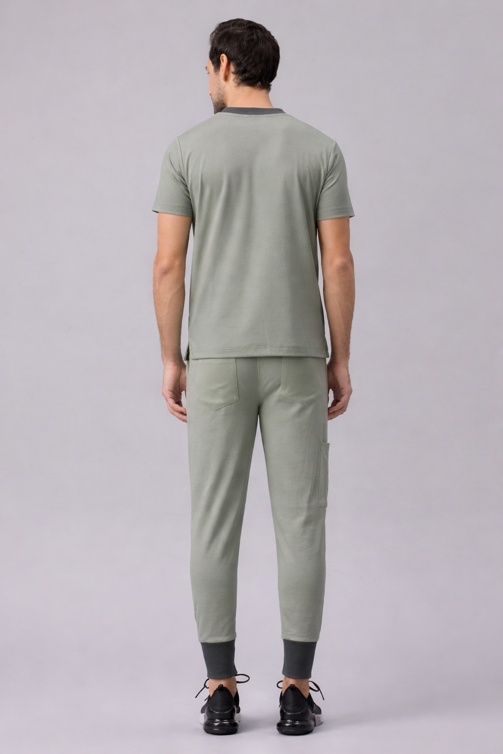 MedFa Dri-Fit Jogger Scrubs Suit-(Mens) (Light Grey)