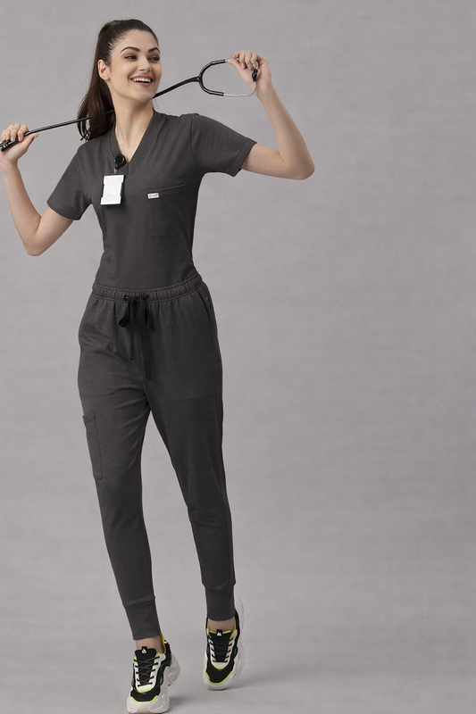 MedFa Dri-Fit Jogger Scrubs Suit-(Womens) (Grey)