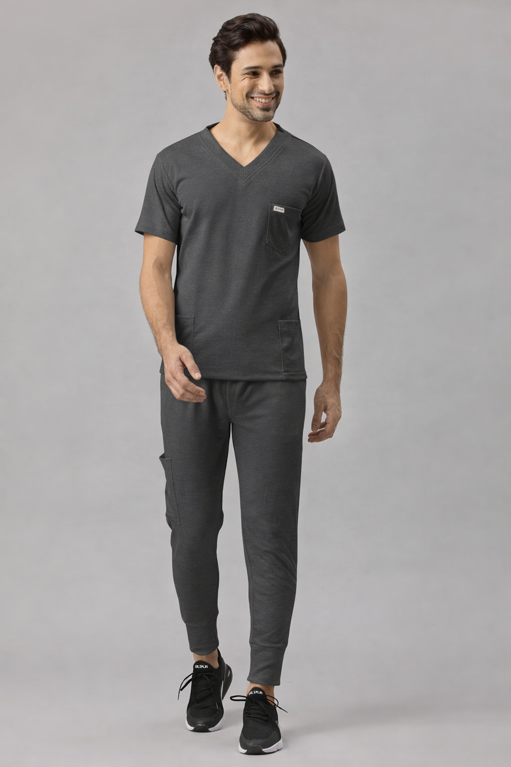 MedFa Dri-Fit Jogger Scrubs Suit-(Mens) (Grey)