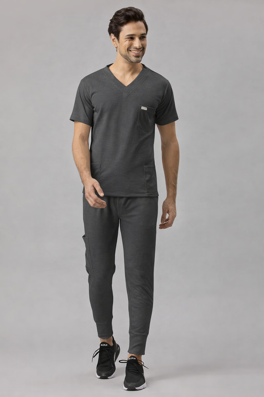 MedFa Dri-Fit Jogger Scrubs Suit-(Mens) (Grey)