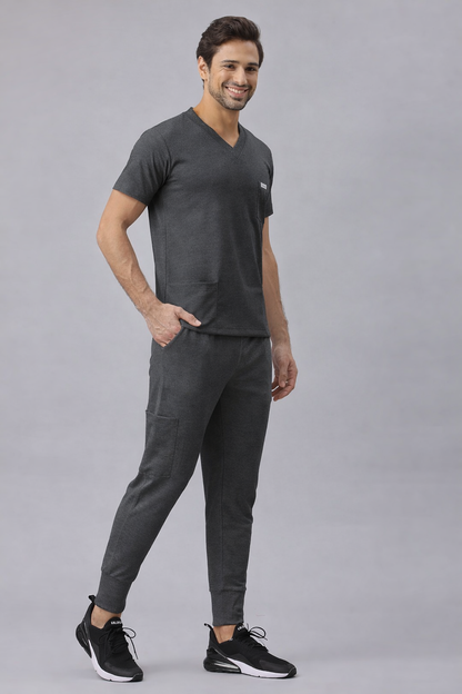 MedFa Dri-Fit Jogger Scrubs Suit-(Mens) (Grey)