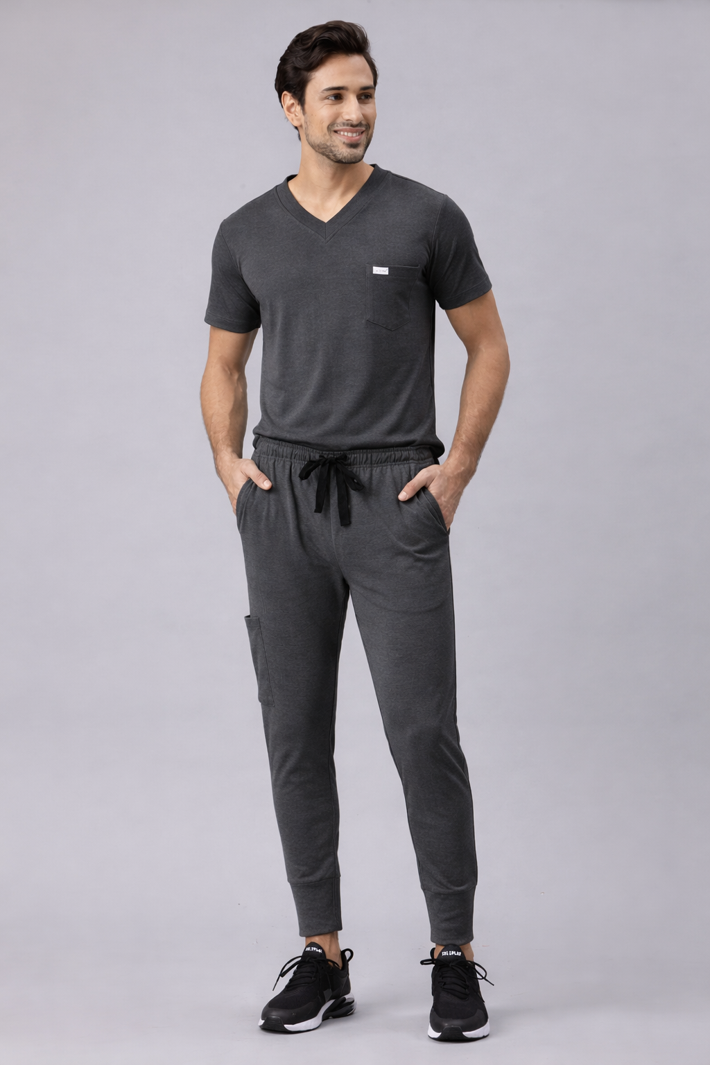 MedFa Dri-Fit Jogger Scrubs Suit-(Mens) (Grey)