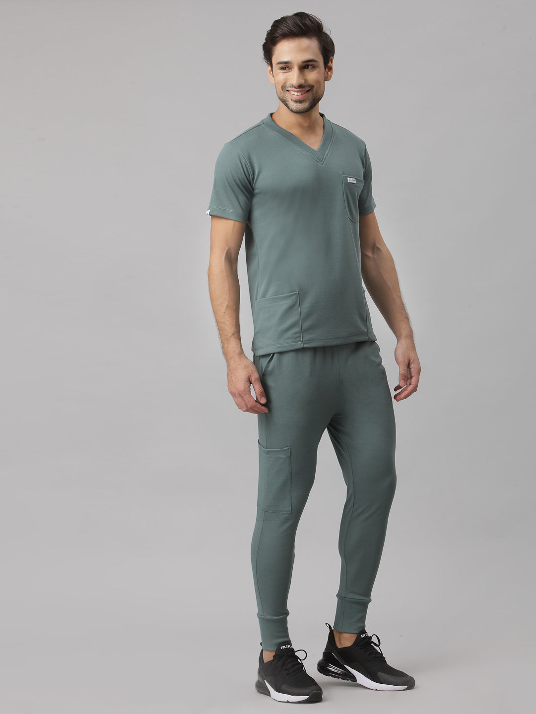 MedFa Dri-Fit Jogger Scrubs Suit-(Mens) (Hydro Green)