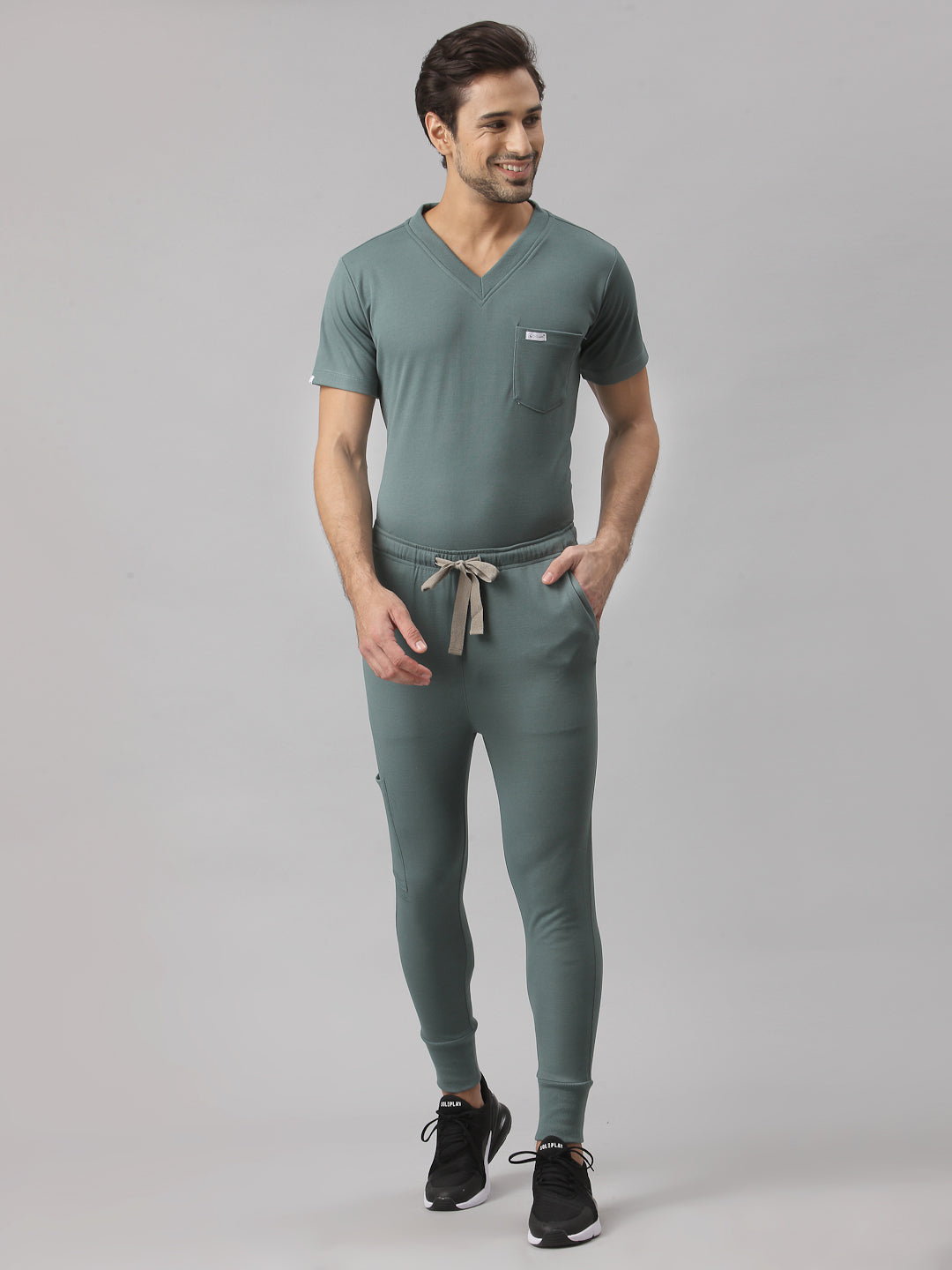 MedFa Dri-Fit Jogger Scrubs Suit-(Mens) (Hydro Green)