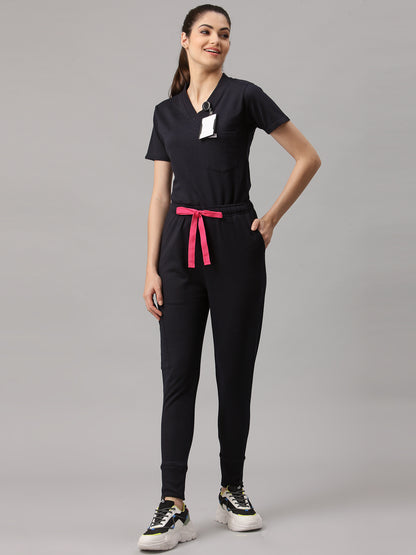 MedFa Dri-Fit Jogger Scrubs Suit-(Womens) (Black)