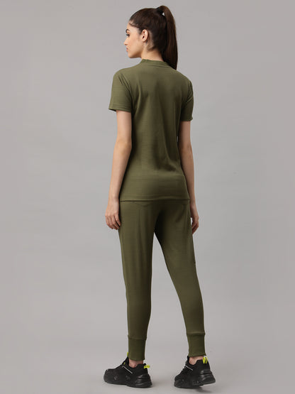MedFa Dri-Fit Jogger Scrubs Suit-(Womens) (Olive)