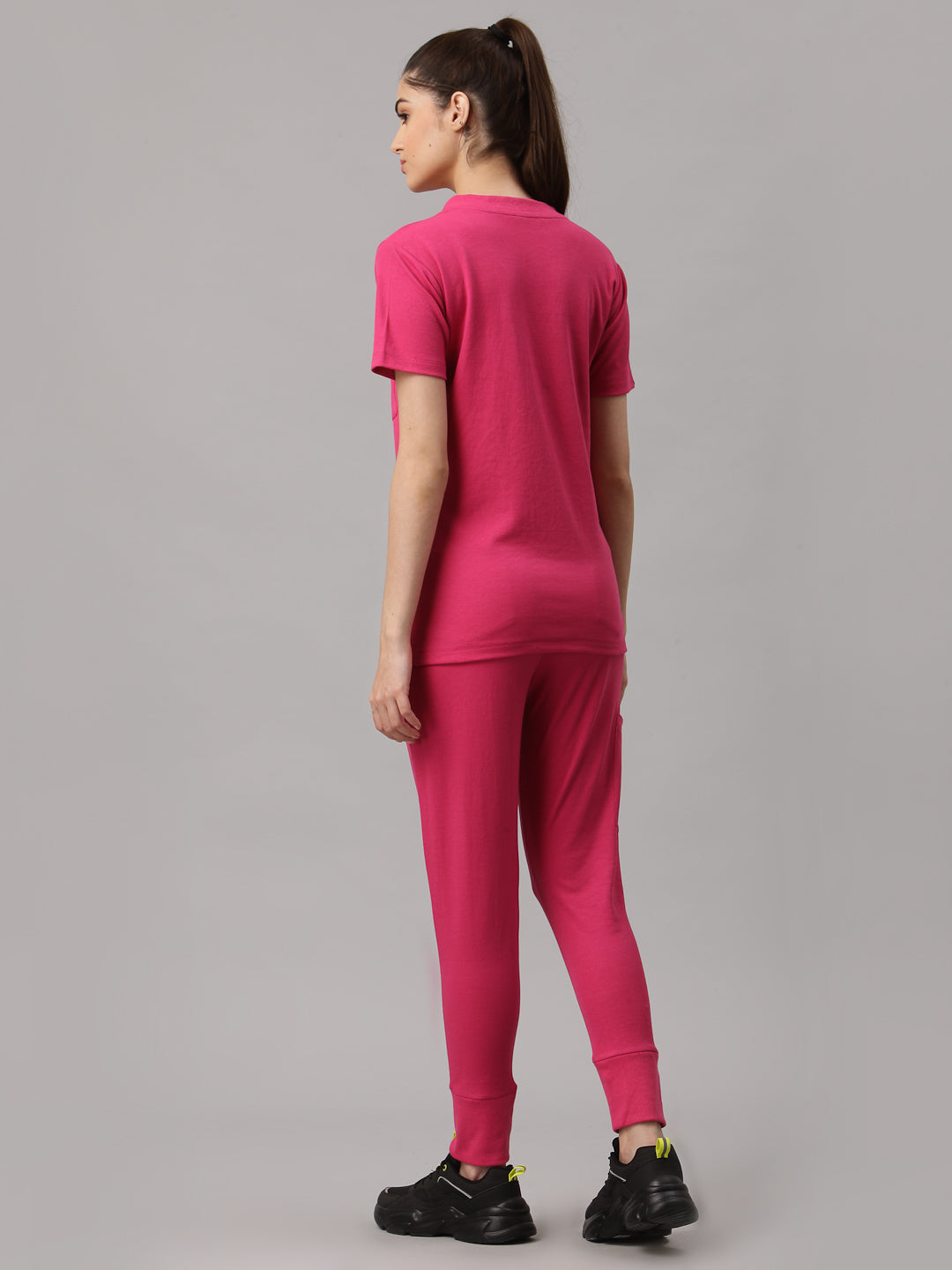 MedFa Dri-Fit Jogger Scrubs Suit-(Womens) (Shocking Pink)