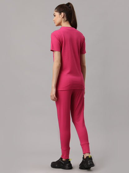 MedFa Dri-Fit Jogger Scrubs Suit-(Womens) (Shocking Pink)