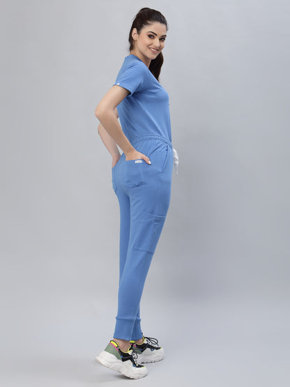 MedFa Dri-Fit Jogger Scrubs Suit-(Womens) (Ceil Blue)
