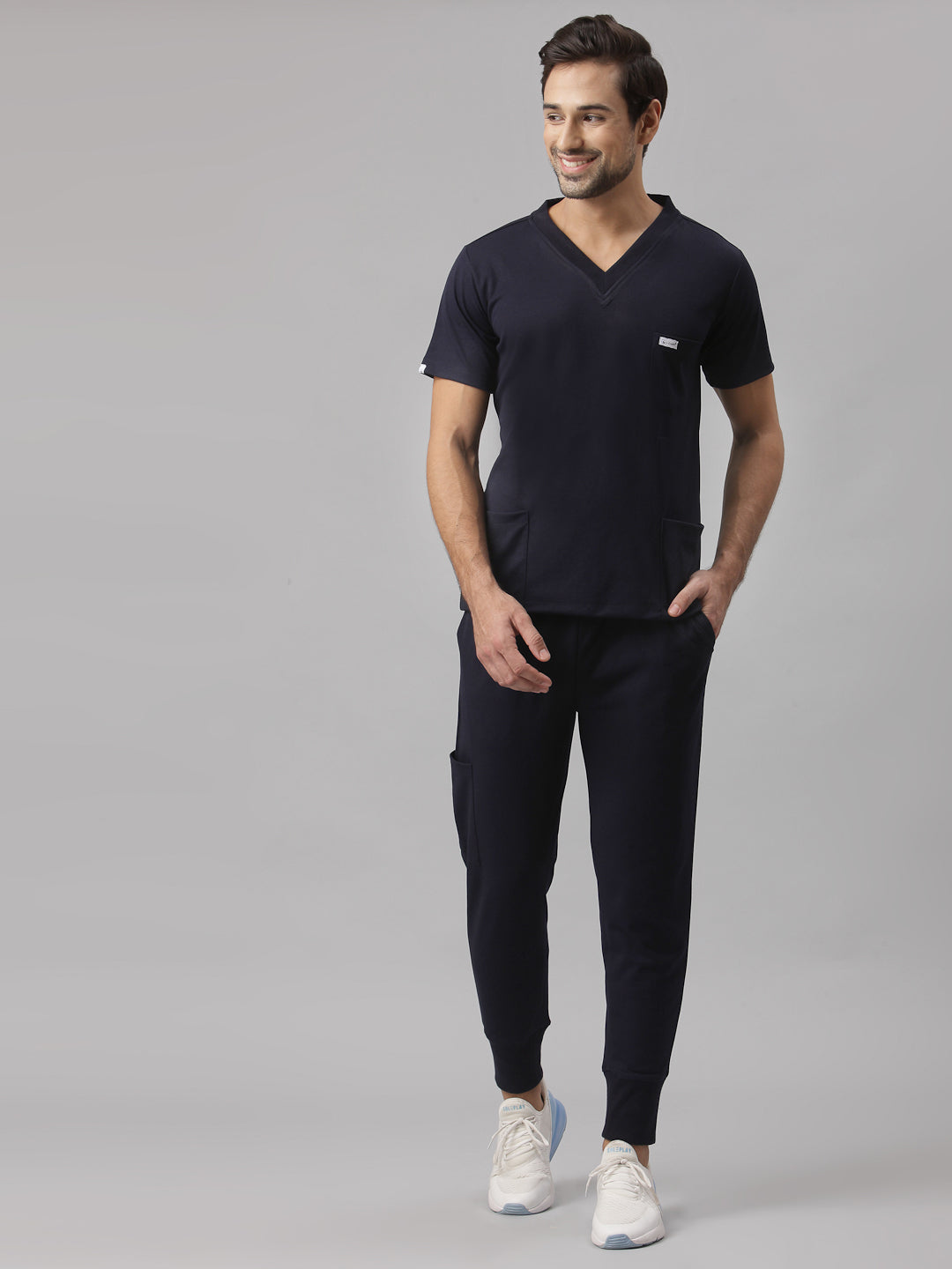 MedFa Dri-Fit Jogger Scrubs Suit-(Mens) (Navy Blue)