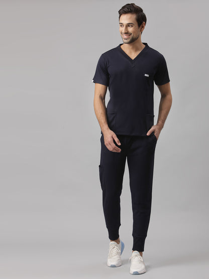 MedFa Dri-Fit Jogger Scrubs Suit-(Mens) (Navy Blue)