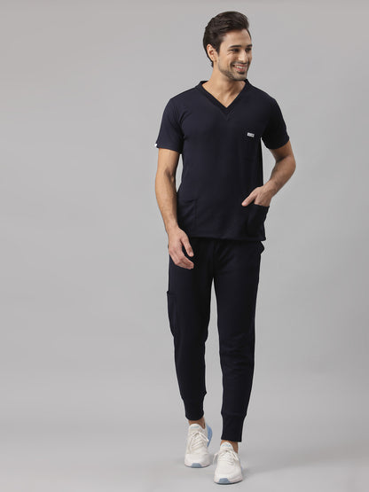 MedFa Dri-Fit Jogger Scrubs Suit-(Mens) (Navy Blue)