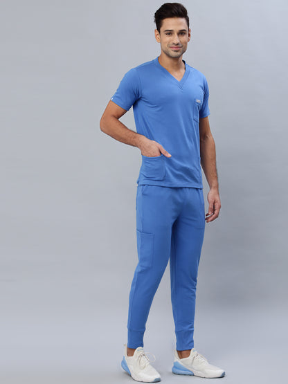 MedFa Dri-Fit Jogger Scrubs Suit-(Mens) (Ceil Blue)