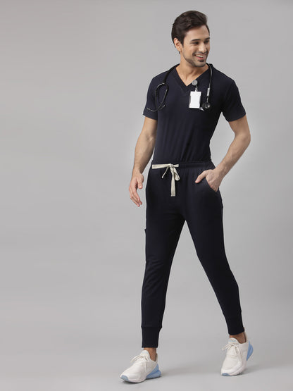 MedFa Dri-Fit Jogger Scrubs Suit-(Mens) (Navy Blue)