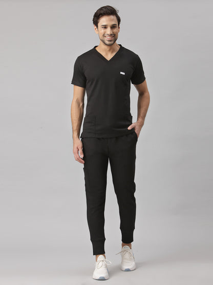 MedFa Dri-Fit Jogger Scrubs Suit-(Mens) (Black)
