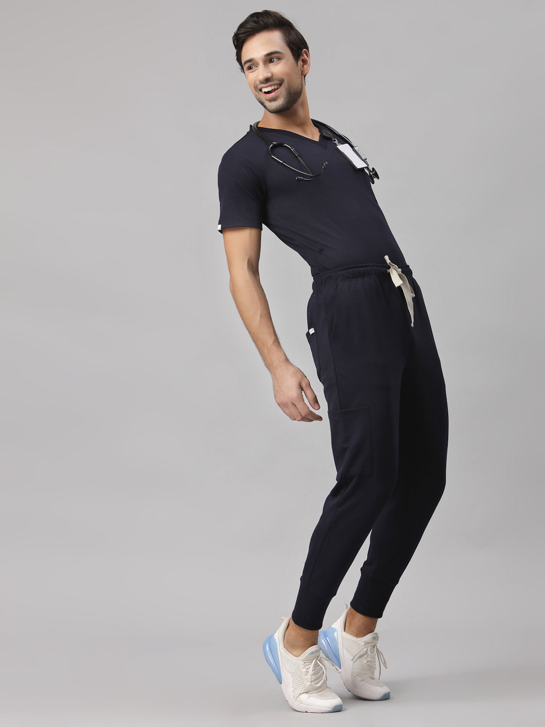 MedFa Dri-Fit Jogger Scrubs Suit-(Mens) (Navy Blue)