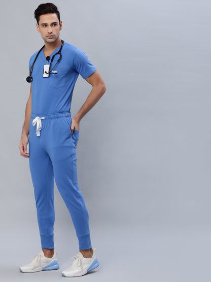 MedFa Dri-Fit Jogger Scrubs Suit-(Mens) (Ceil Blue)