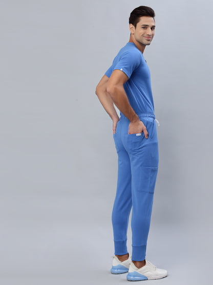 MedFa Dri-Fit Jogger Scrubs Suit-(Mens) (Ceil Blue)