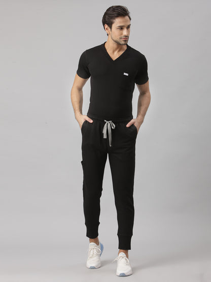MedFa Dri-Fit Jogger Scrubs Suit-(Mens) (Black)