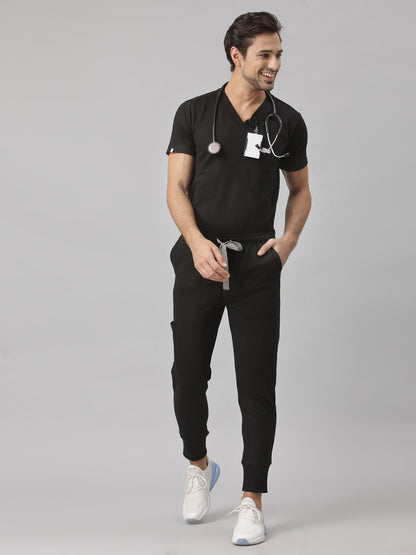 MedFa Dri-Fit Jogger Scrubs Suit-(Mens) (Black)