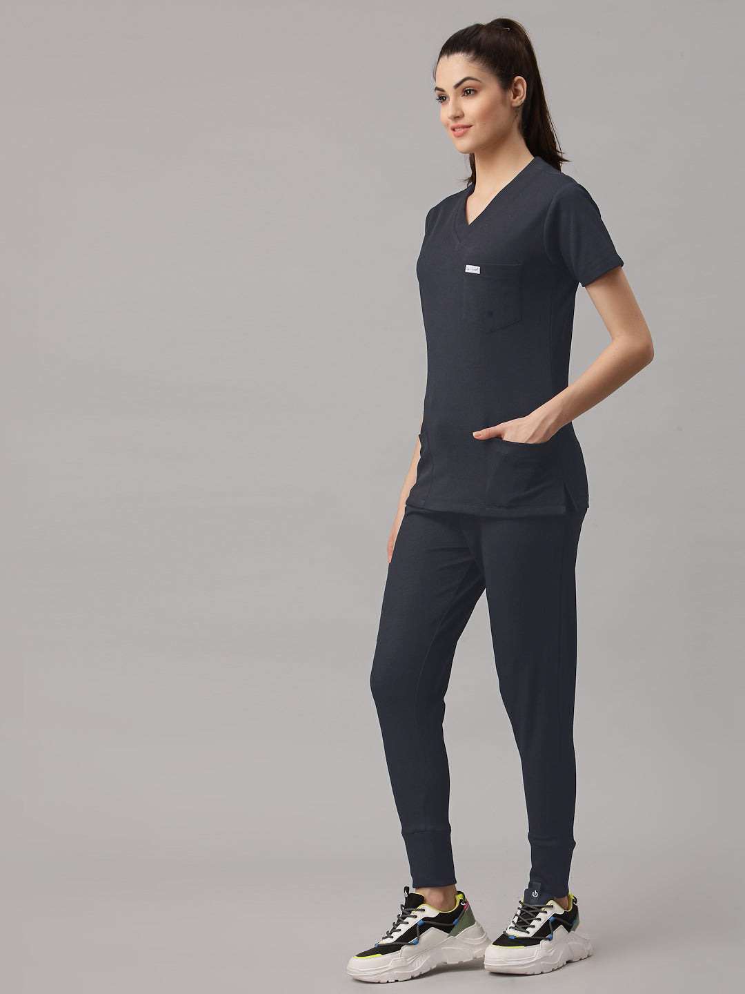 MedFa Dri-Fit Jogger Scrubs Suit-(Womens) (Navy)