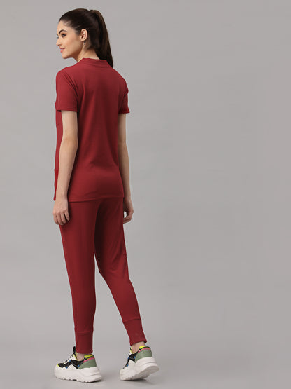 MedFa Dri-Fit Jogger Scrubs Suit-(Womens) (Burgundy)
