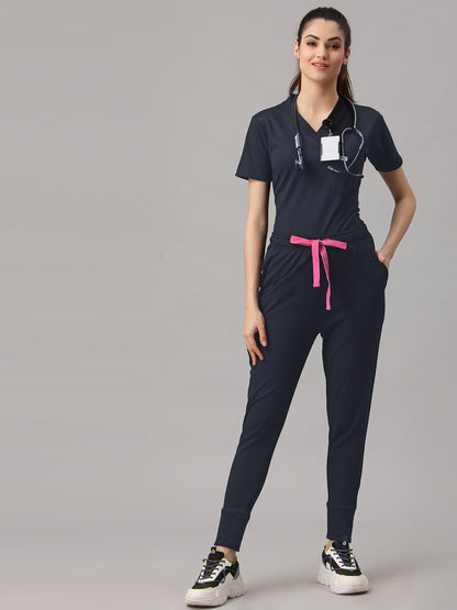 MedFa Dri-Fit Jogger Scrubs Suit-(Womens) (Navy)