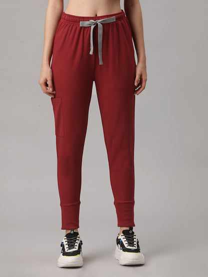 MedFa Dri-Fit Jogger Scrubs Suit-(Womens) (Burgundy)