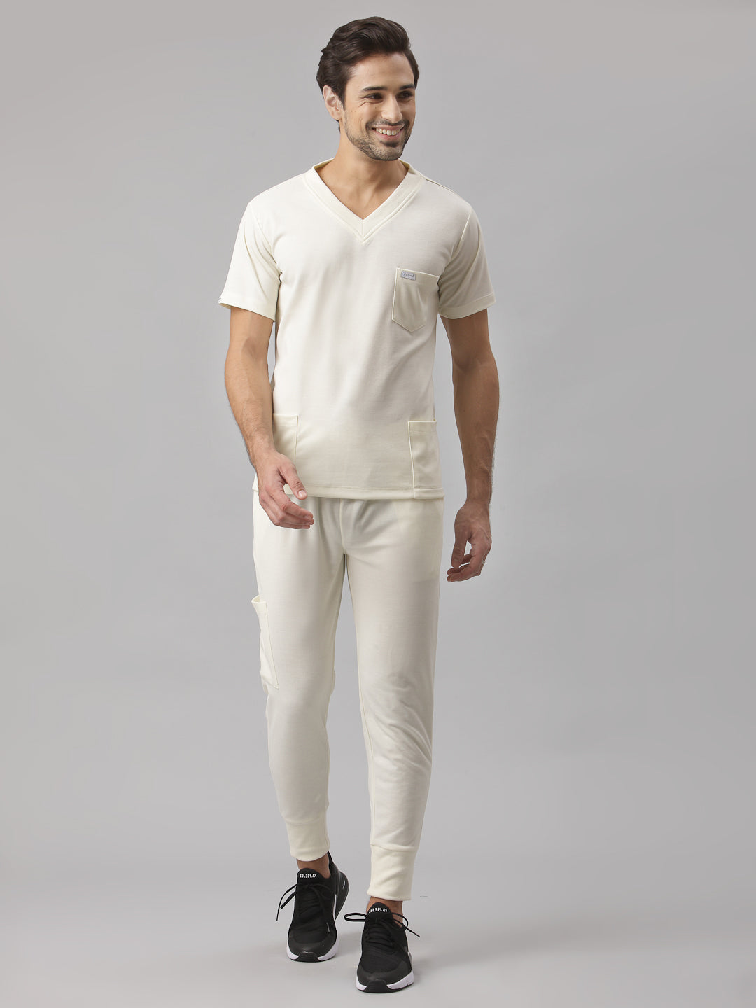 MedFa Dri-Fit Jogger Scrubs Suit-(Mens) (Stone)