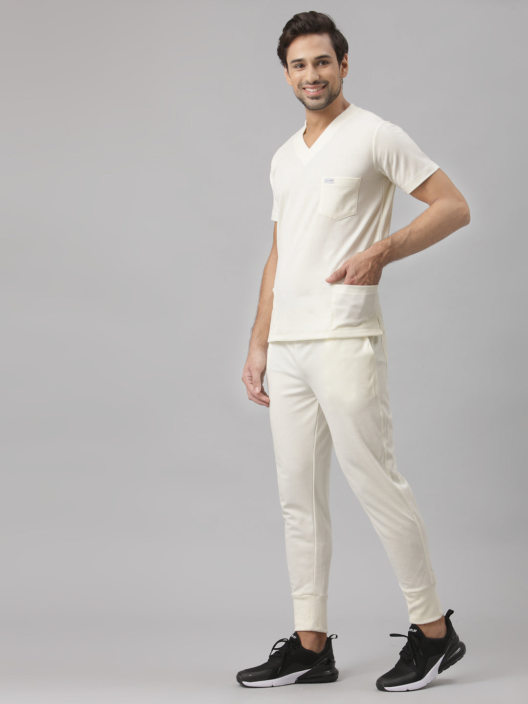 MedFa Dri-Fit Jogger Scrubs Suit-(Mens) (Stone)