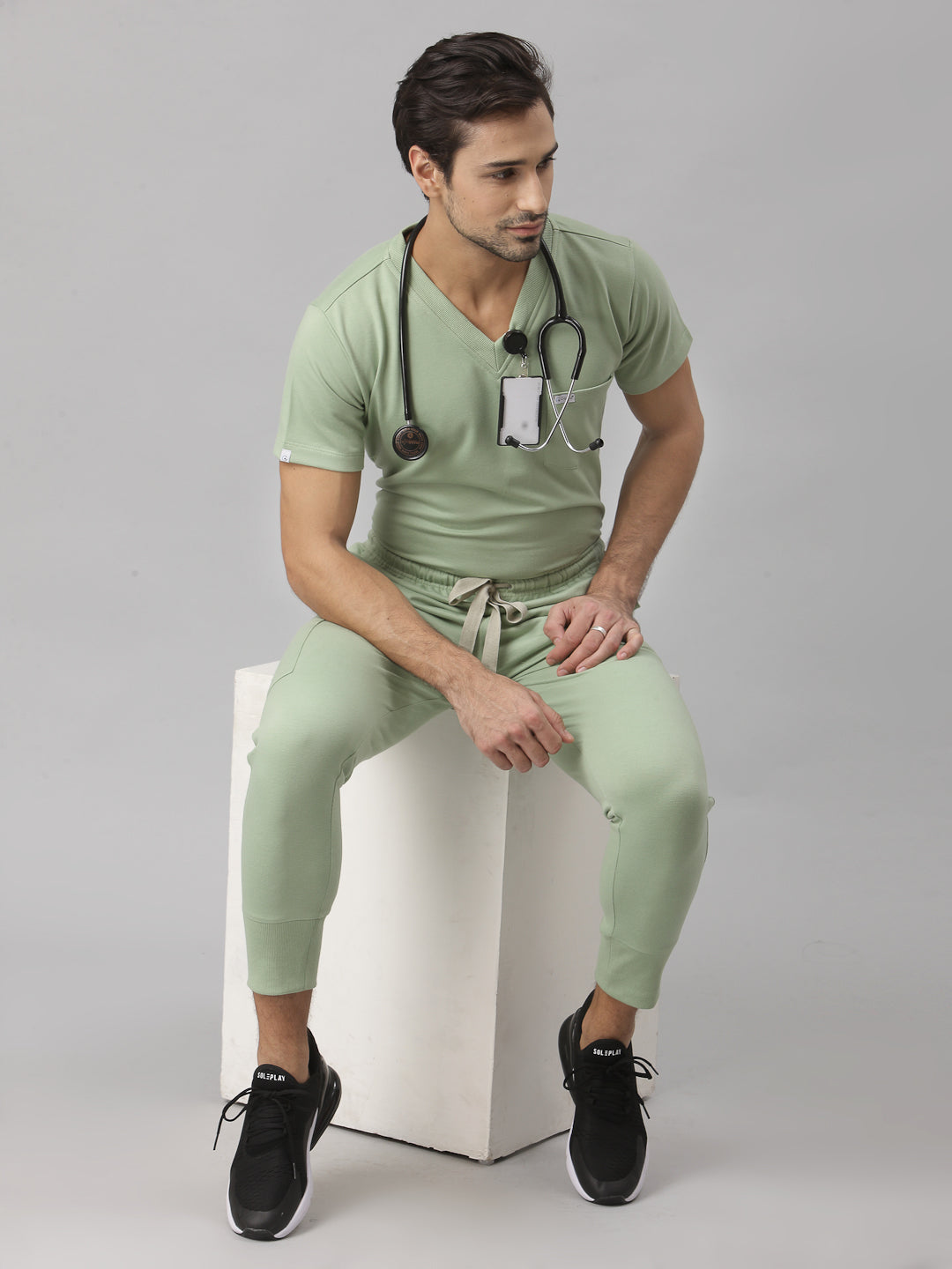 MedFa Dri-Fit Jogger Scrubs Suit-(Mens) (Jade)