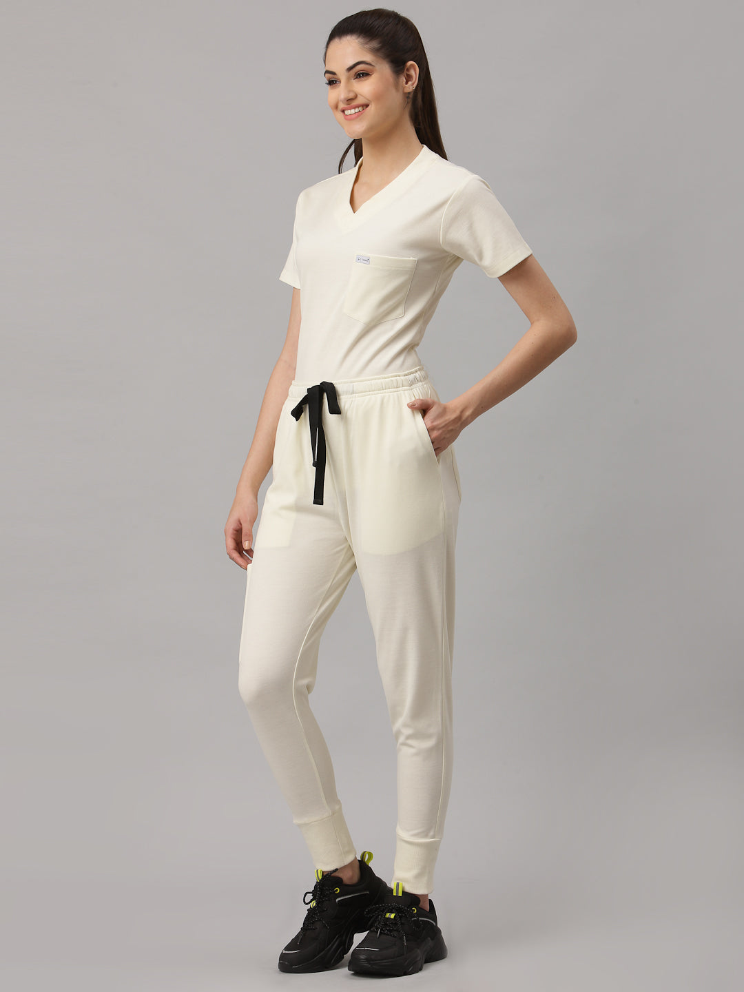 MedFa Dri-Fit Jogger Scrubs Suit-(Womens) (Stone)