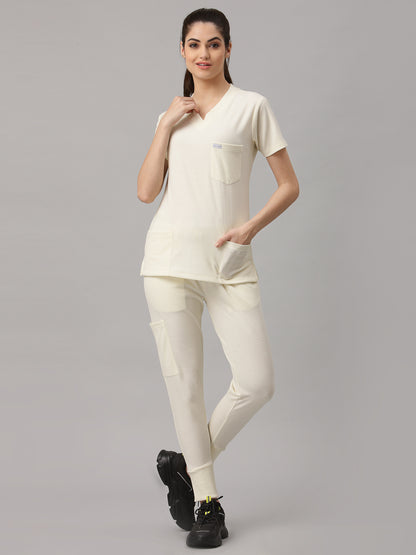 MedFa Dri-Fit Jogger Scrubs Suit-(Womens) (Stone)